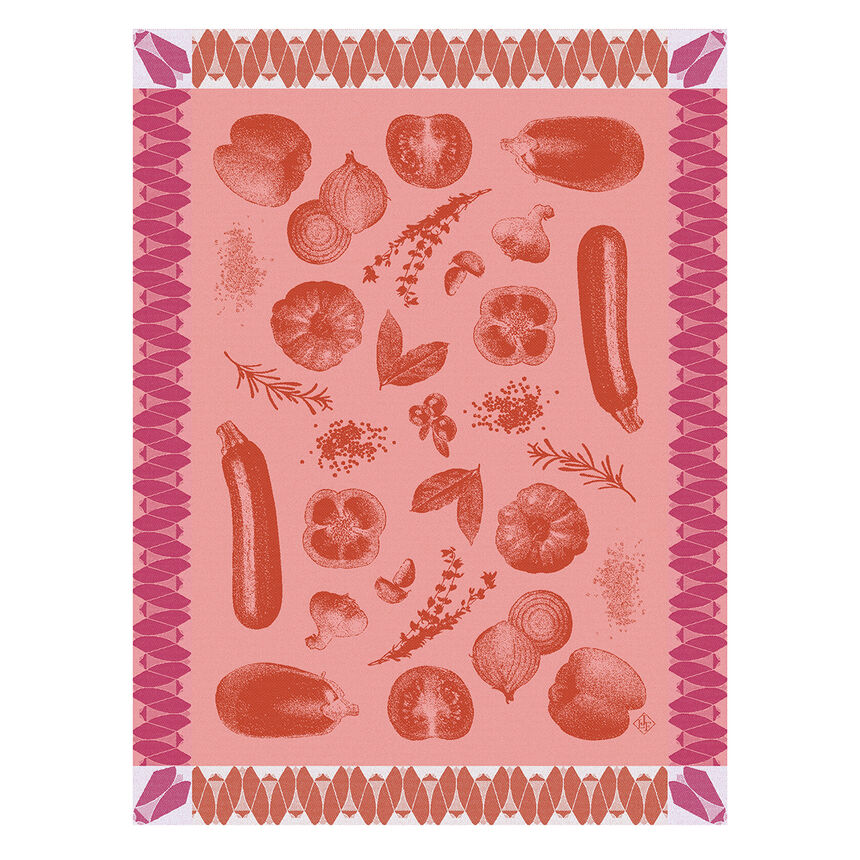 Tea towel Ratatouille Red 60x80 100% cotton, , hi-res image number 0