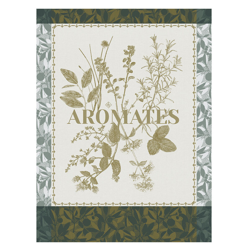 Tea towel &Eacute;pices & Aromates Green 60x80 100% cotton, , hi-res image number 0
