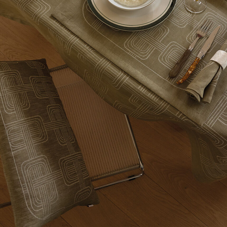 Cushion cover H&ocirc;tel particulier Green 50x50 100% linen, , hi-res image number 0
