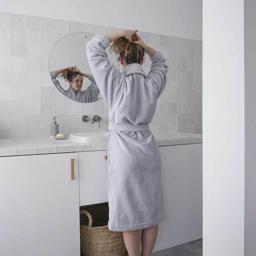 Robe Caresse Cloud grey Large 100% cotton, , hi-res image number 0