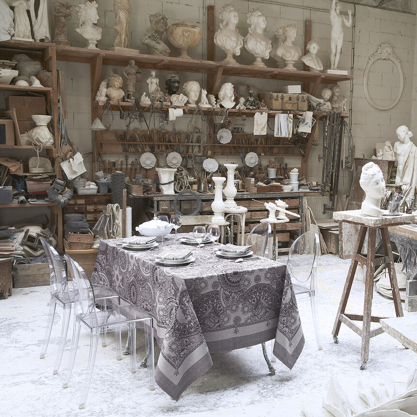 Tablecloth Porcelaine Kaolin &Oslash;210 100% cotton, , hi-res image number 2