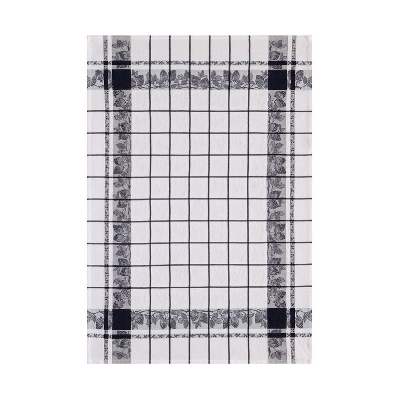 Tea towel Fraises Black 60x80 100% cotton, , hi-res image number 0