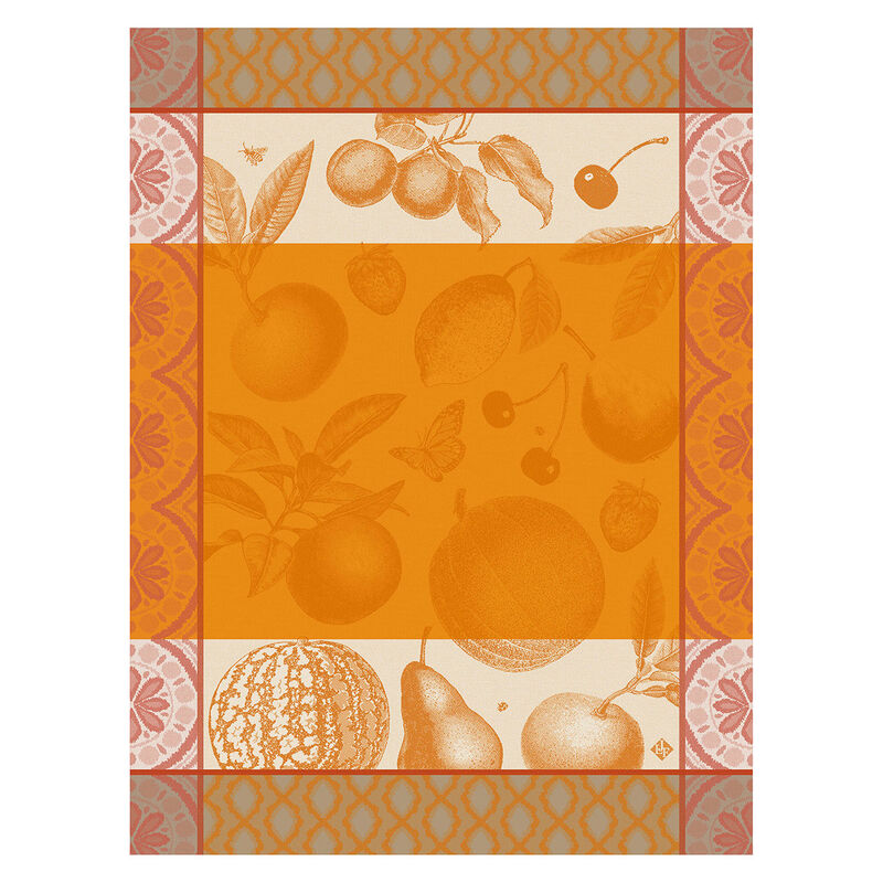 Tea towel Arrière-Pays Orange 60x80 100% cotton, , hi-res image number 0