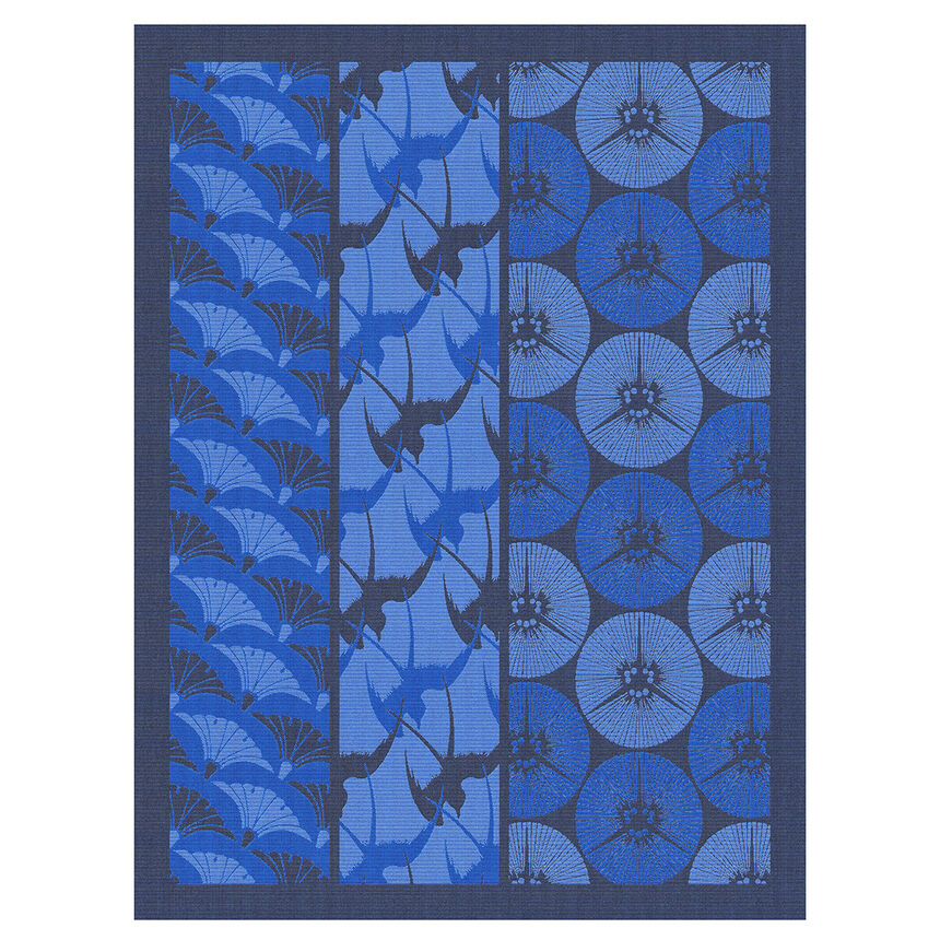 Tea towel Yukata Blue  100% cotton, , hi-res image number 2