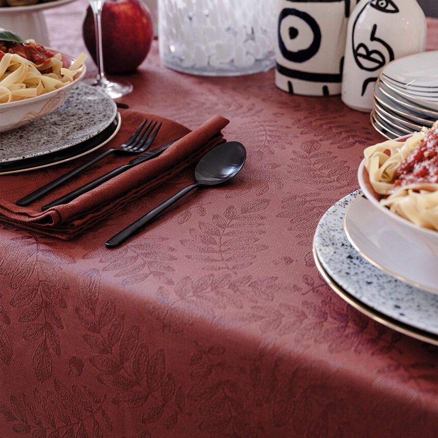 Tablecloth Vegetal mood Red 150x150 100% cotton, , hi-res image number 1