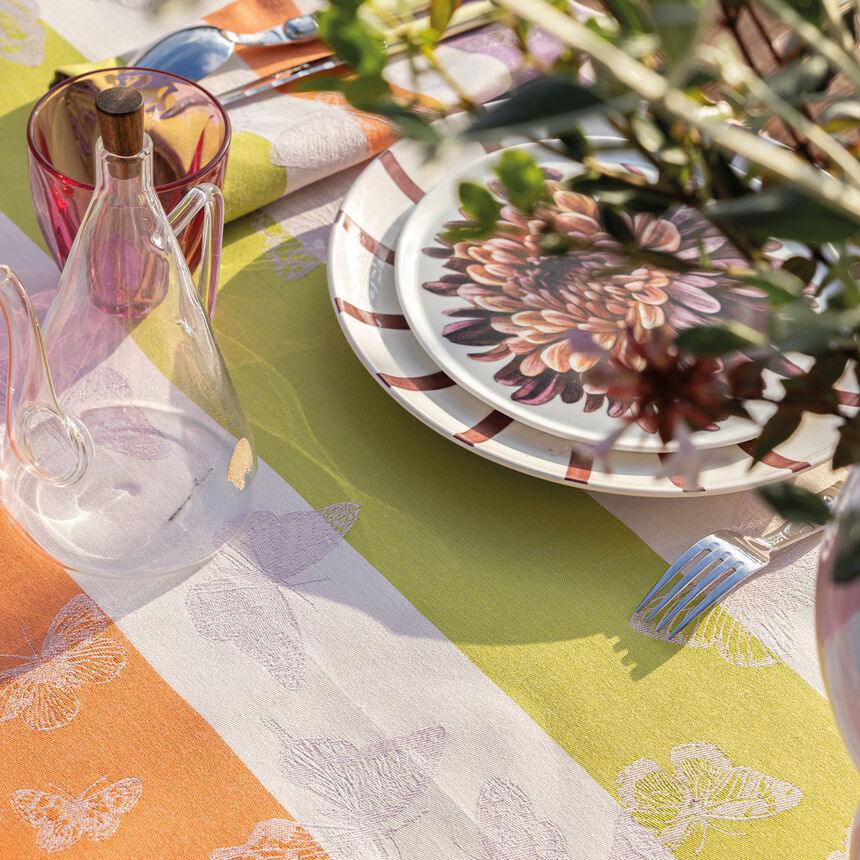 Tablecloth Bal des papillons Purple 175x250 100% cotton, , hi-res image number 6