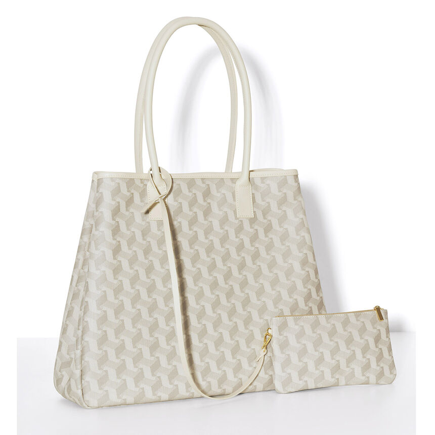 Shoulder bag Picto Beige  100% cotton, acrylic coating. Garnish: Cattle leather, , hi-res image number 2