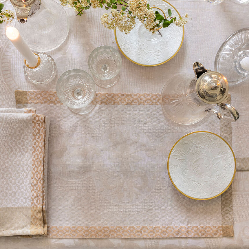 Placemat &Eacute;vasion C&eacute;leste Beige 50x36 100% linen, , hi-res image number 0