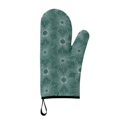 Oven gauntlet Sous les &eacute;toiles Green Unique size 100% cotton
