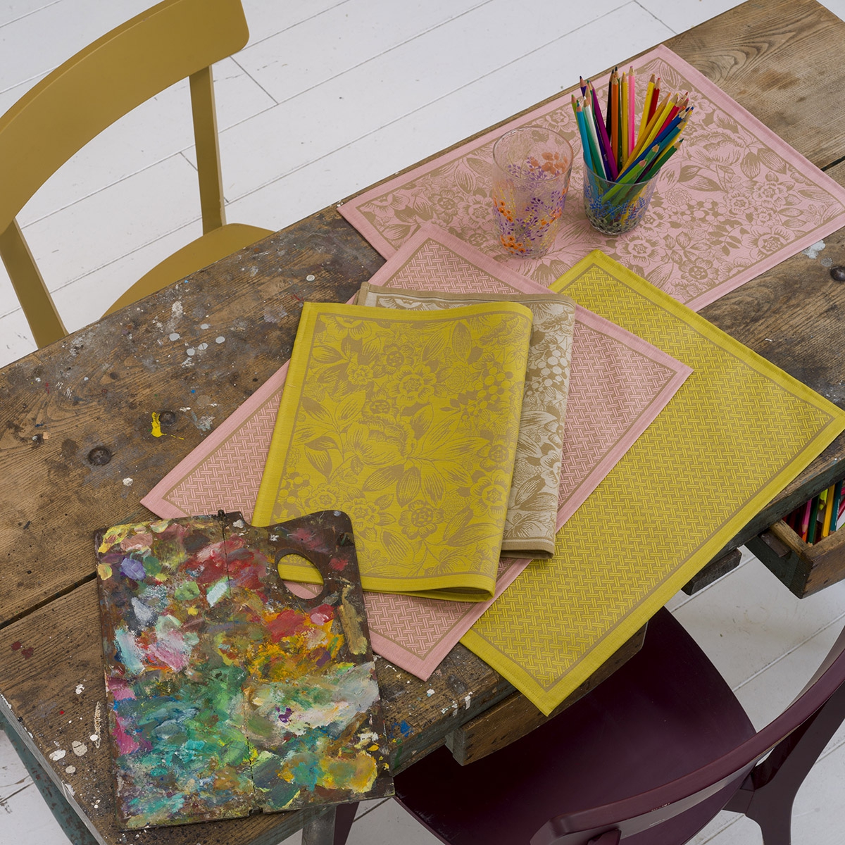 Washable fabric placemats Made in France Le Jacquard Français