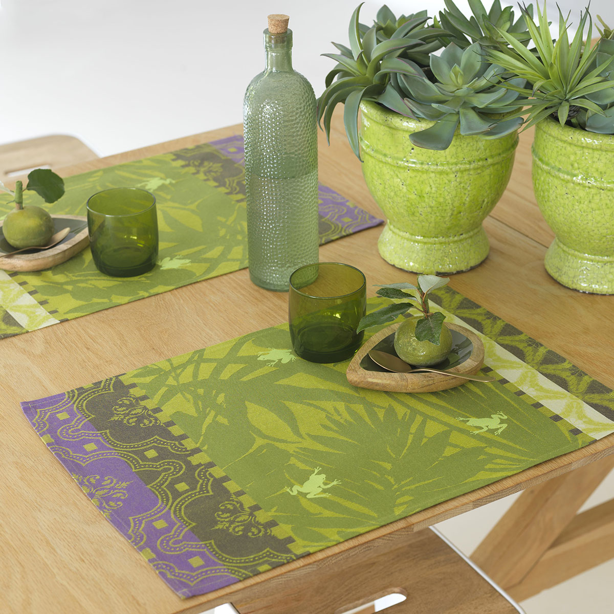 Washable fabric placemats Made in France Le Jacquard Français